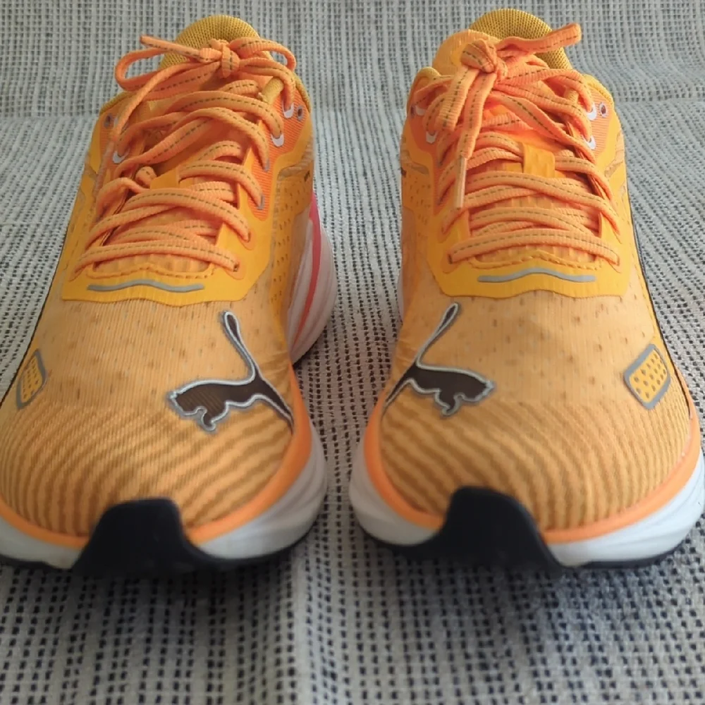 Puma Nitro Orange Black Athletic Shoes with Breathable Mesh - Picture 3 of 9